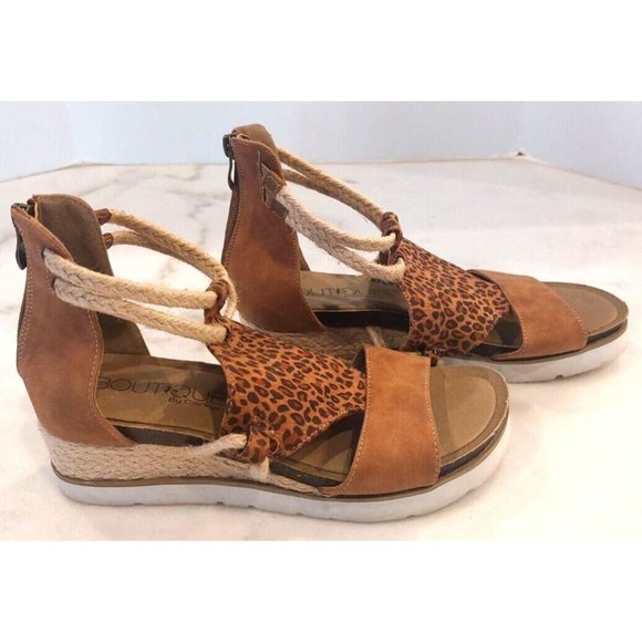 Corkys Womens Espadrille Wedge Sandal Heel Zipper Ankle Strap Leopard Print Sz 9 - Picture 6 of 9